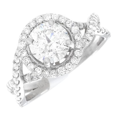 Round Cut Diamond 3.50 Carat Engagement Ring GIA Certifed 18k Gold
