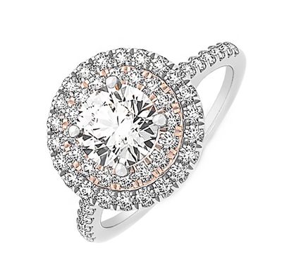 Double halo GIA Certified Ladies Natural Diamond Engagement Ring 2.85 carat R...