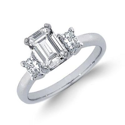 GIA Certified 3.00 Carat Emerald & Oval Cut Platinum Diamond Engagement Ring