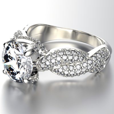 Round Cut Diamond Engagement Ring GIA Certified 3.25 Carat 18k Gold