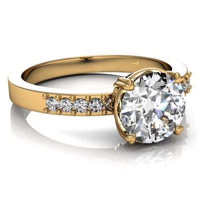 GIA Certified Round Cut Diamond Engagement Ring 2.60 CT 14k Yellow Gold