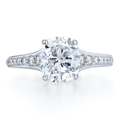 4.00 Carat Cushion Cut Diamond Engagement Ring GIA Certified 18k White Gold
