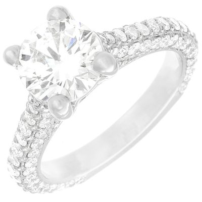 Round Shape 3.50 CT GIA Certified Diamond Engagement Platinum