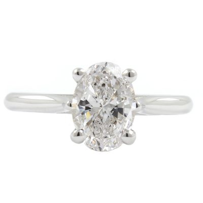 2.00 Carat Oval Cut Solitaire Diamond 18k Engagement Ring GIA Certified