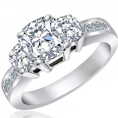 Cushion Cut Diamond Engagement Ring 2.70 CT GIA Certified 18k Gold