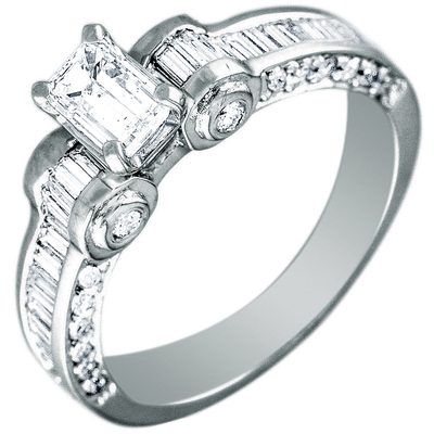GIA Certified Emerald Cut 3.50 CT Diamond Engagement Ring 18k Gold