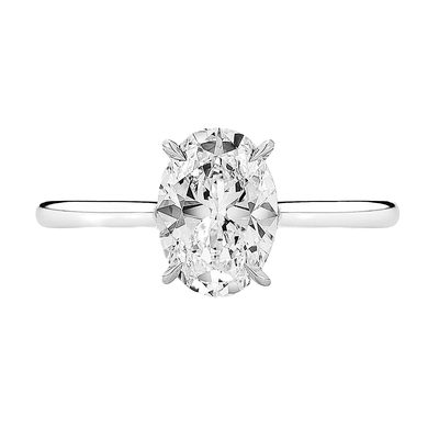 Platinum GIA 2.00 CT Oval Shape Diamond Solitaire Ring F/VS1 - Appraised $48K