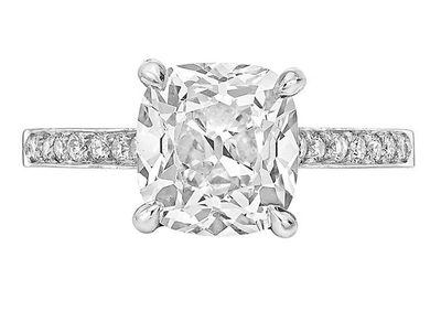 4.00 Carat GIA Certified Cushion Cut Diamond Engagement Ring 18k White Gold