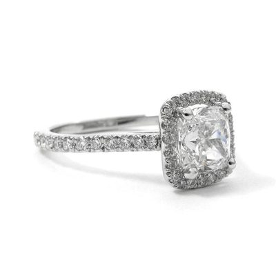 4.50 Carat Cushion Cut Diamond Engagement Ring GIA Certified 18k White Gold