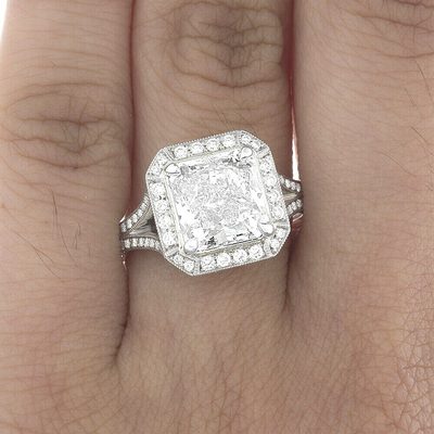 GIA Certified 5.00 Carat Cushion Cut Diamond Engagement Ring 18k White Gold