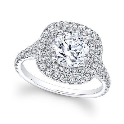 Halo 3.15 CT GIA Certified Natural Round Cut Diamond Engagement Ring Platinum