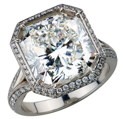 GIA Certified 4.50 Carat Radiant Cut Diamond Engagement Ring 18k White Gold