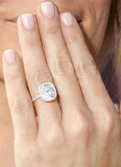 4 Carat Cushion & Round Cut Diamond Engagement Ring 18k White Gold GIA Certified