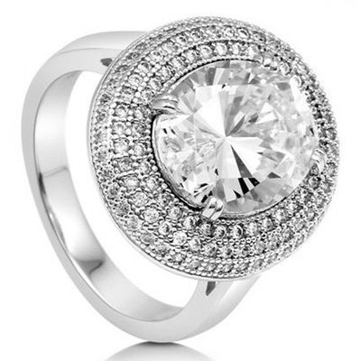 Diamond Engagement Ring Round Brilliant Cut GIA Certified 4.50 CT 18k White Gold