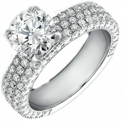 GIA Certified 6.34 Carat Round Brilliant Diamond Engagement Ring 18k White Gold