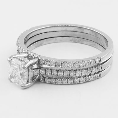 GIA Certified 18k Gold Cushion & Round Cut 5.26 Carat Dimaond Engagement