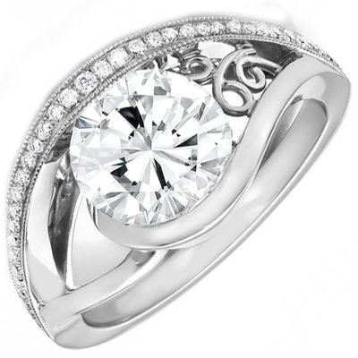 GIA Certified Round 3.00 CTW Excellent Cut Diamond Platinum Engagement Ring