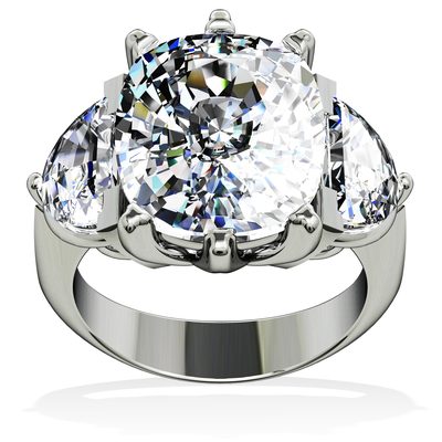 3 Stone Diamond Engagement Ring GIA Certified Platinum 4.00 Carat Cushion Cut