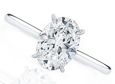 GIA Certified 3 Carat Oval Cut Diamond Solitaire 18k White Gold Engagement Ring