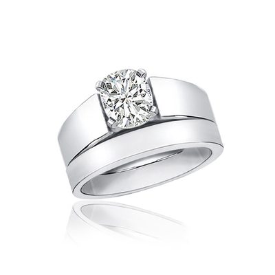 2.00 CT Cushion Diamond Bridal Ring Sets GIA certified 18k White Gold