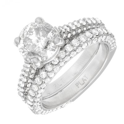 Bridal Ring Set 6.50 Carat Round Shape Diamond GIA Certified 18k White Gold