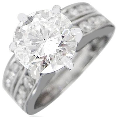 6-Prong Bridal Ring Set 4.50 CTW Round Shape Diamond GIA Certified 18k Gold