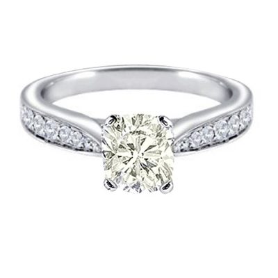 GIA Certified Diamond Engagement Ring Fancy Yellow Cushion Cut 1.94 CT 18k Gold
