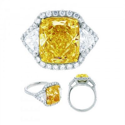 Vintage Look 2.25 CTW Radiant cut Diamond 18K Gold GIA Certified Fancy Yellow