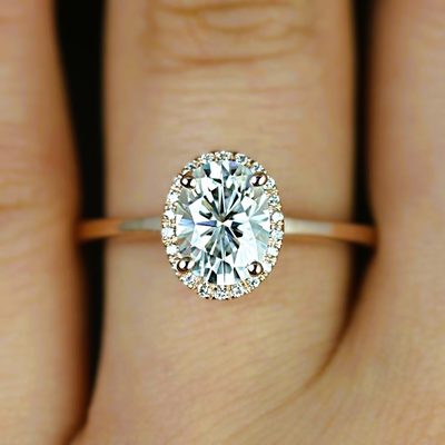 GIA Certified 1.60 CT Oval Cut Diamond Ring with Halo - 18K Yellow Gold