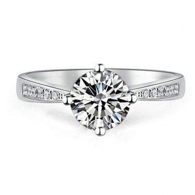 GIA Certified 2.50 Carat Round Cut Diamond Engagement Ring 14k White Gold