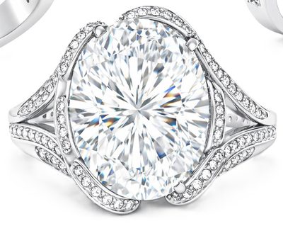 GIA 10ct D Color VVS1 Clarity Oval Diamond Ring, Platinum Pavé, $2.6M Appraisal