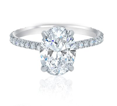GIA Certified 1.50 Carat Diamond Engagement Ring 18k Oval Cut White Gold