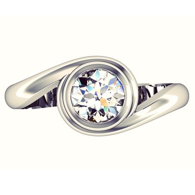 GIA certified 1.00 CT   Diamond Classic Engagement Ring Round 14K White Gold VS2