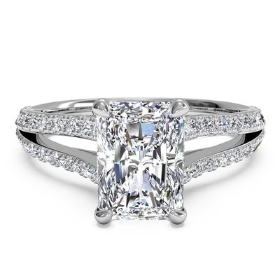 GIA Certified Radiant Cut Diamond  Engagement Ring 18k White Gold 2.00 Carat