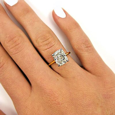 1.70 Cushion Cut Solitaire Ring / 18K Yellow Gold - GIA Certified + Appraisal