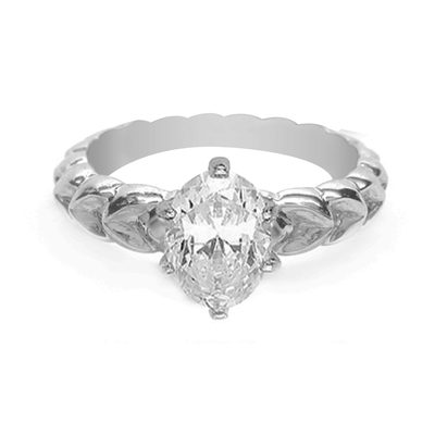 GIA Certified 1.00 Ct Diamond Engagement Solitaire Ring Oval Cut  18k White Gold