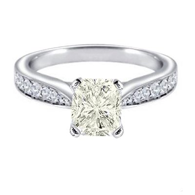 GIA certified 1.75 CTW  Diamond Engagement Ring Radiant Cut Vintage Style 14K