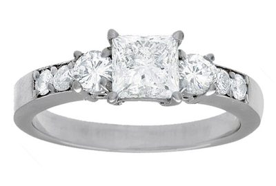 GIA Certified  1.50 Carat Diamond Engagement Ring Princess Cut 14k White Gold