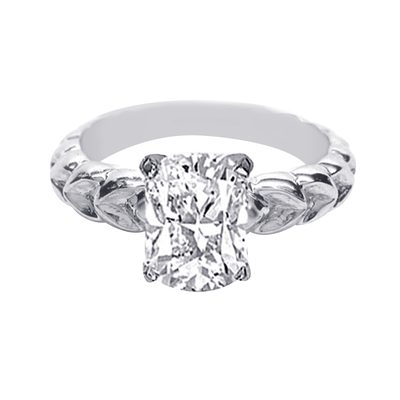 GIA Certified 1.00 Carat Diamond Platinum Engagement Ring Cushion Cut