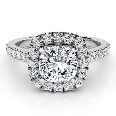 GIA Certified 1.60 carat Diamond Engagement Ring  Cushion Shape 18K Gold VS1
