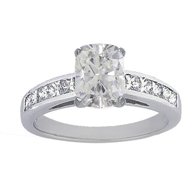 GIA Certified 2.00 Carat Diamond Engagement Ring Cushion Cut 18k White Gold