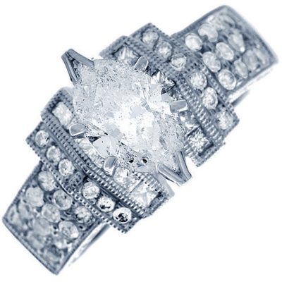 GIA certified 2.15 CTW  Diamond Engagement Ladies Ring Marquise 18K Gold