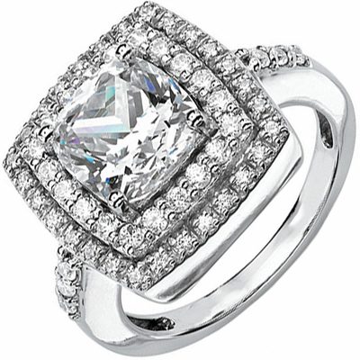 GIA Certified 1.87 carat Diamond Engagement Ring Cushion Cut Halo  Style VVS1