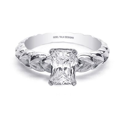 GIA certified Diamond Engagement Solitaire Ring Radiant Cut 1.20 CTW 18K