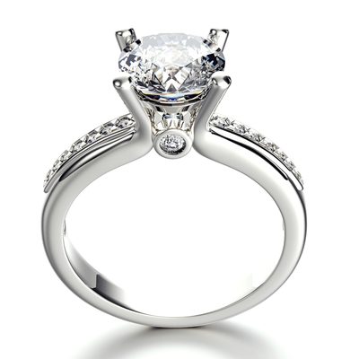 GIA Certified 1.50 Cara Diamond Engagement Ring t Round Cut 14k White Gold