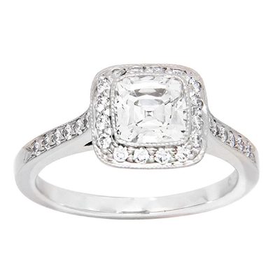 GIA Certified Diamond Engagement Ring Asscher Cut 2.00 Carat 18k White Gold