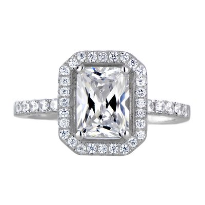 2.50 Carat Radiant Cut Diamond Engagement Ring 18k White Gold GIA Certified
