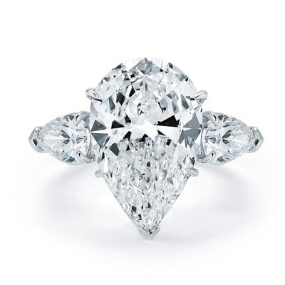 GIA Certified 1.50 Carat Diamond Engagement Ring Pear Shape  18k White Gold