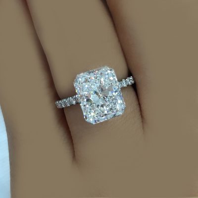 GIA Certified 2.00 Carat Radiant Cut Diamond Engagement Ring 18k White Gold