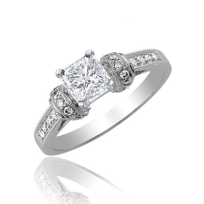 GIA certified Diamond Engagement Ring  Radiant Cut 2.00 CTW 14K WG